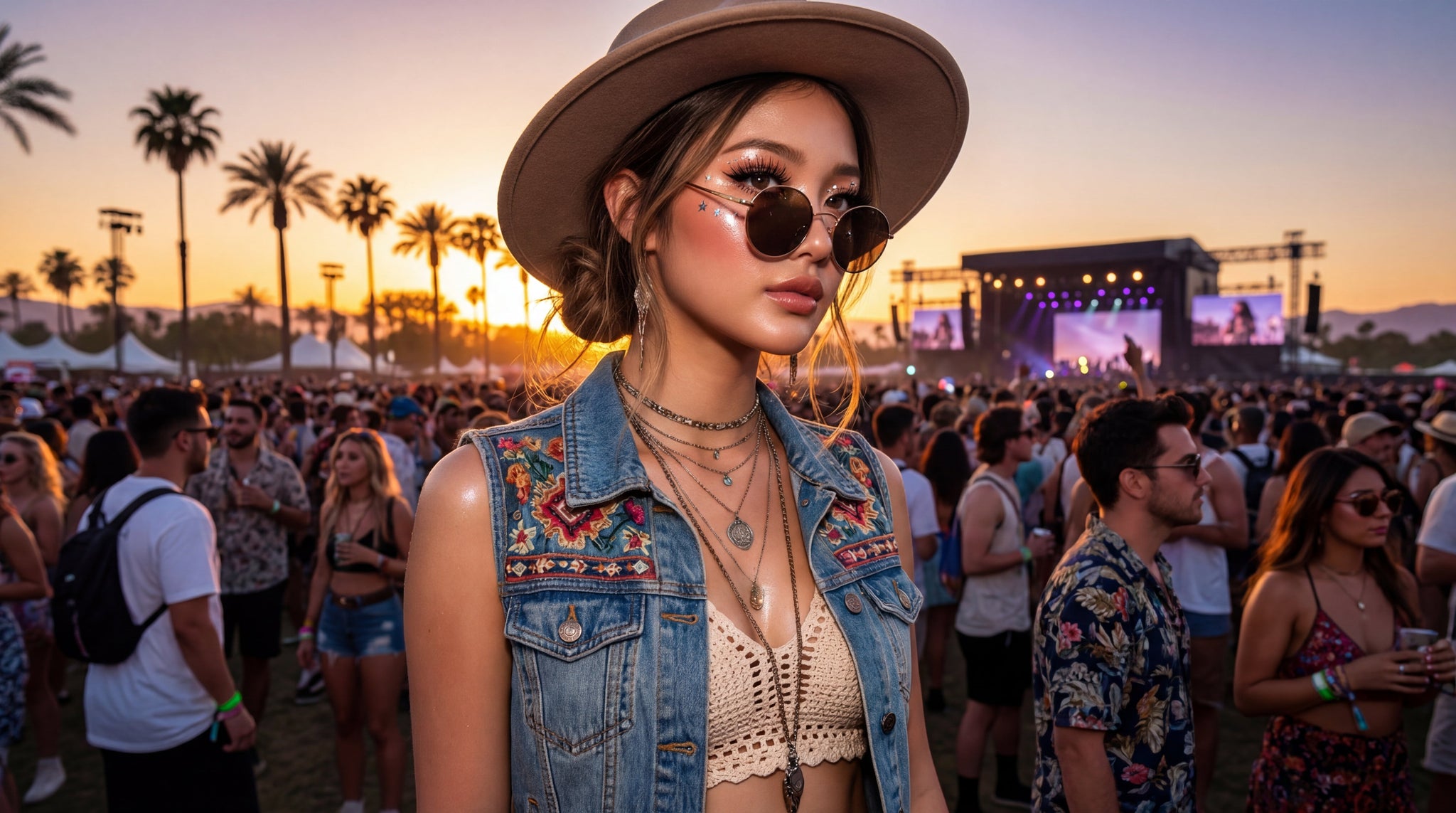 Coachella Makeup Guide: How to Get Festival-Ready Eyes in Minutes with Magnetic Eyelashes and Eyebrow Tint - Lashview Lashes