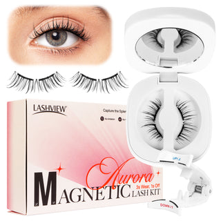 Lashview Soft Magnetic Eyelash Kit with All-in-One Applicator Reusable No Glue Needed Perfect for Sensitive skin Makeup Lash Extensions