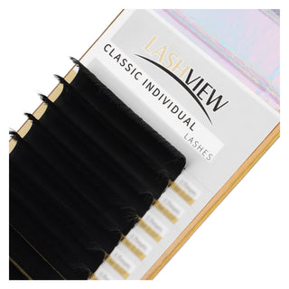 LASHVIEW 8-15mm Mixed Classic Eyelash Extensions Premium Permanent Individual Eyelashes Natural Effect Salon Use Lashes