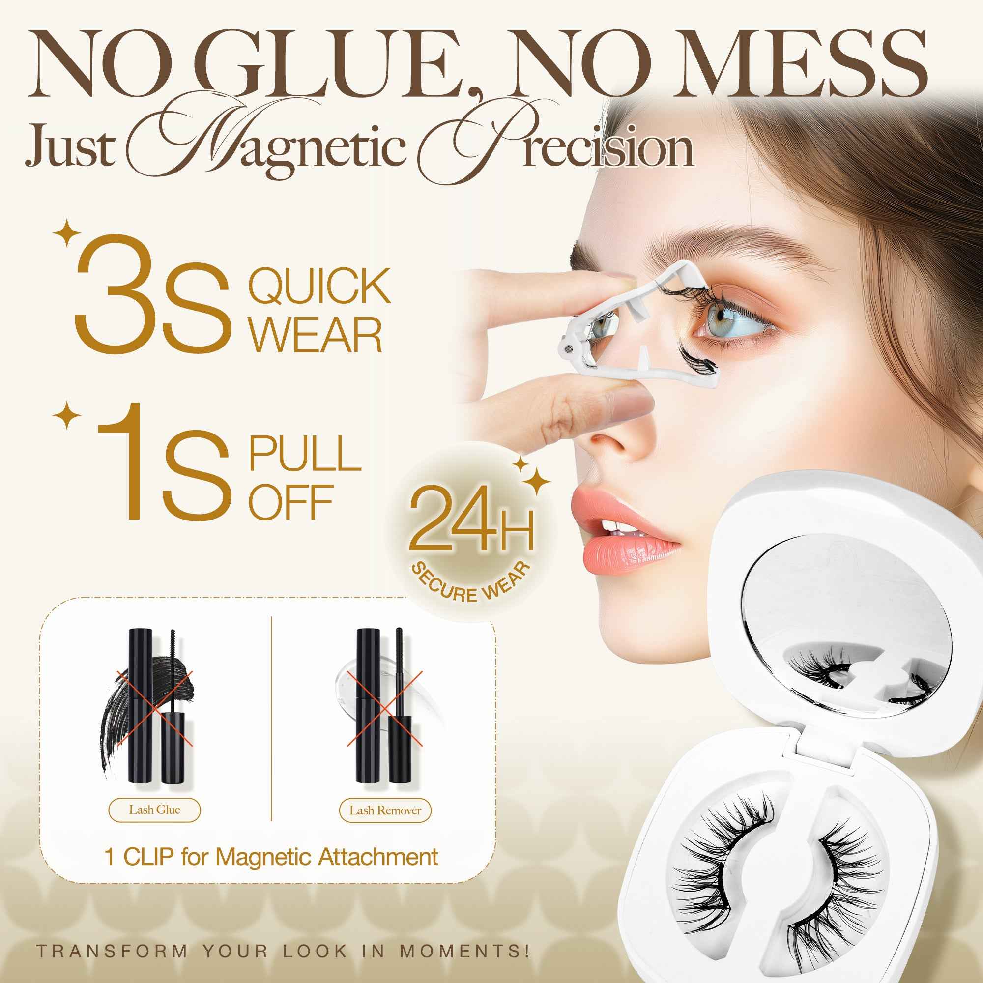 Lashview Glue-free Soft Magnetic Lashes with Applicator