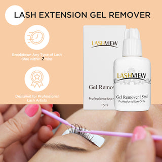 Lashview 15ml Gel remover for Eyelash Extensions 4/8bottles available