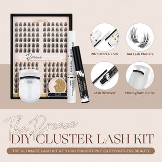 LASHVIEW Natural Style DIY Natural Cluster Lash Extension Kit Individual Lashes with Glue Reusable Cluster Eyelashes Set (705)