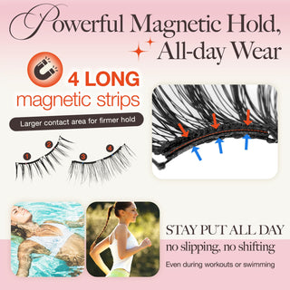 Lashview Soft Magnetic Eyelash Kit with All-in-One Applicator Reusable No Glue Needed Perfect for Sensitive skin Makeup Lash Extensions