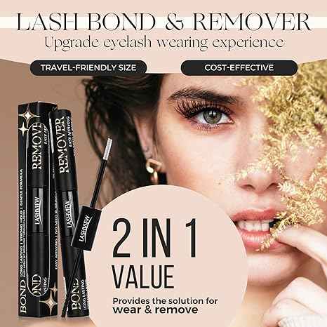 LASHVIEW 2 in 1 Lash Bond and Remover for DIY Cluster Lashes Lower irritation Cluster Adhesives 48h+ Lasting Time - Lashview Lashes