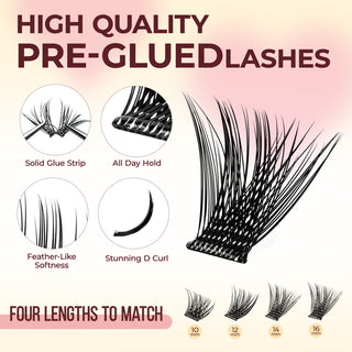 Lashview Self adhesive DIY Lash Extentions with Clear Glue Band Easy to Apply