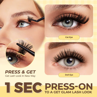 Lashview GLUE-FREE GLAM Self-adhesive Cluster Lash Extension Kit 10-16mm No glue needed Glue-free Cluster Lashes