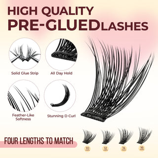 Lashview Self adhesive DIY Lash Extentions with Black Glue Band Easy to Apply