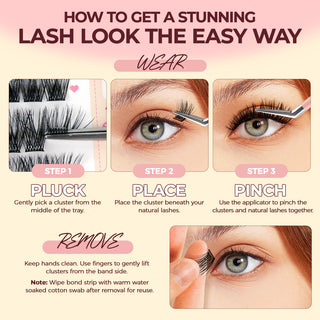 Lashview Self adhesive DIY Lash Extentions with Black Glue Band Easy to Apply