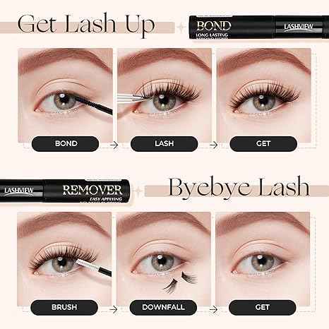 LASHVIEW 2 in 1 Lash Bond and Remover for DIY Cluster Lashes Lower irritation Cluster Adhesives 48h+ Lasting Time - Lashview Lashes