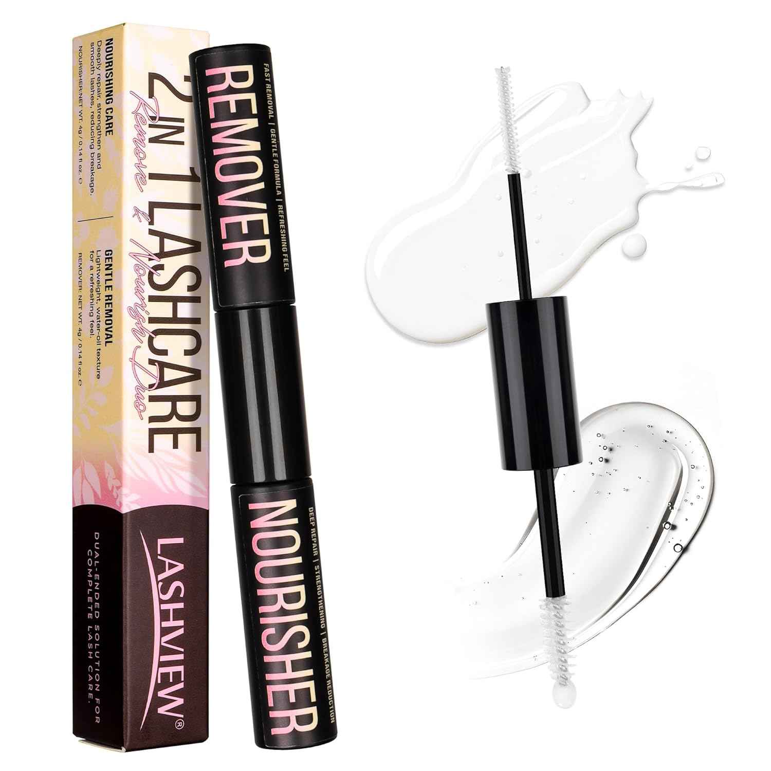 LASHVIEW Cluster Lash Remover&Lash Serum DIY Eyelash Extension Remover and Organic Castor Oil Eyelash Treatment and Conditioner Self Use at Home - Lashview Lashes