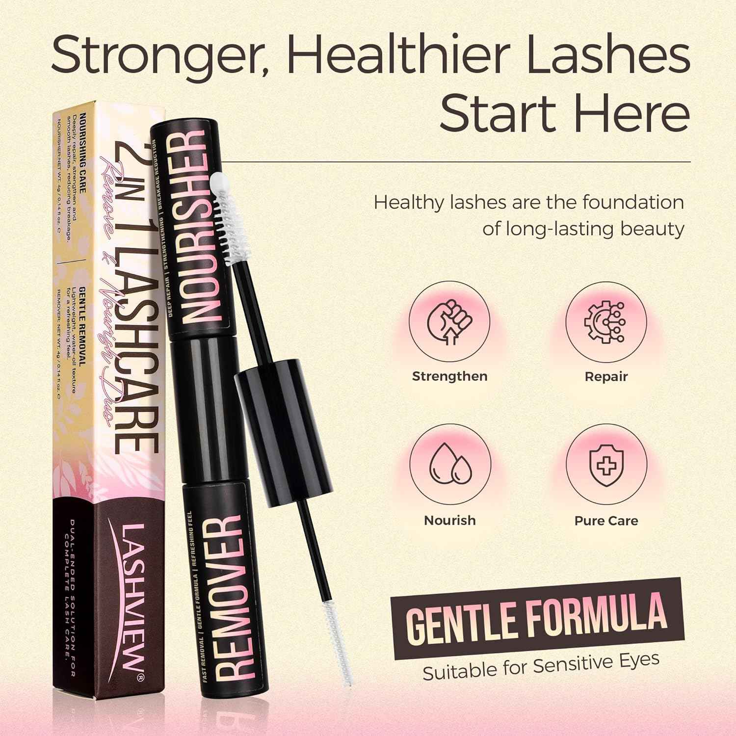 LASHVIEW Cluster Lash Remover&Lash Serum DIY Eyelash Extension Remover and Organic Castor Oil Eyelash Treatment and Conditioner Self Use at Home - Lashview Lashes
