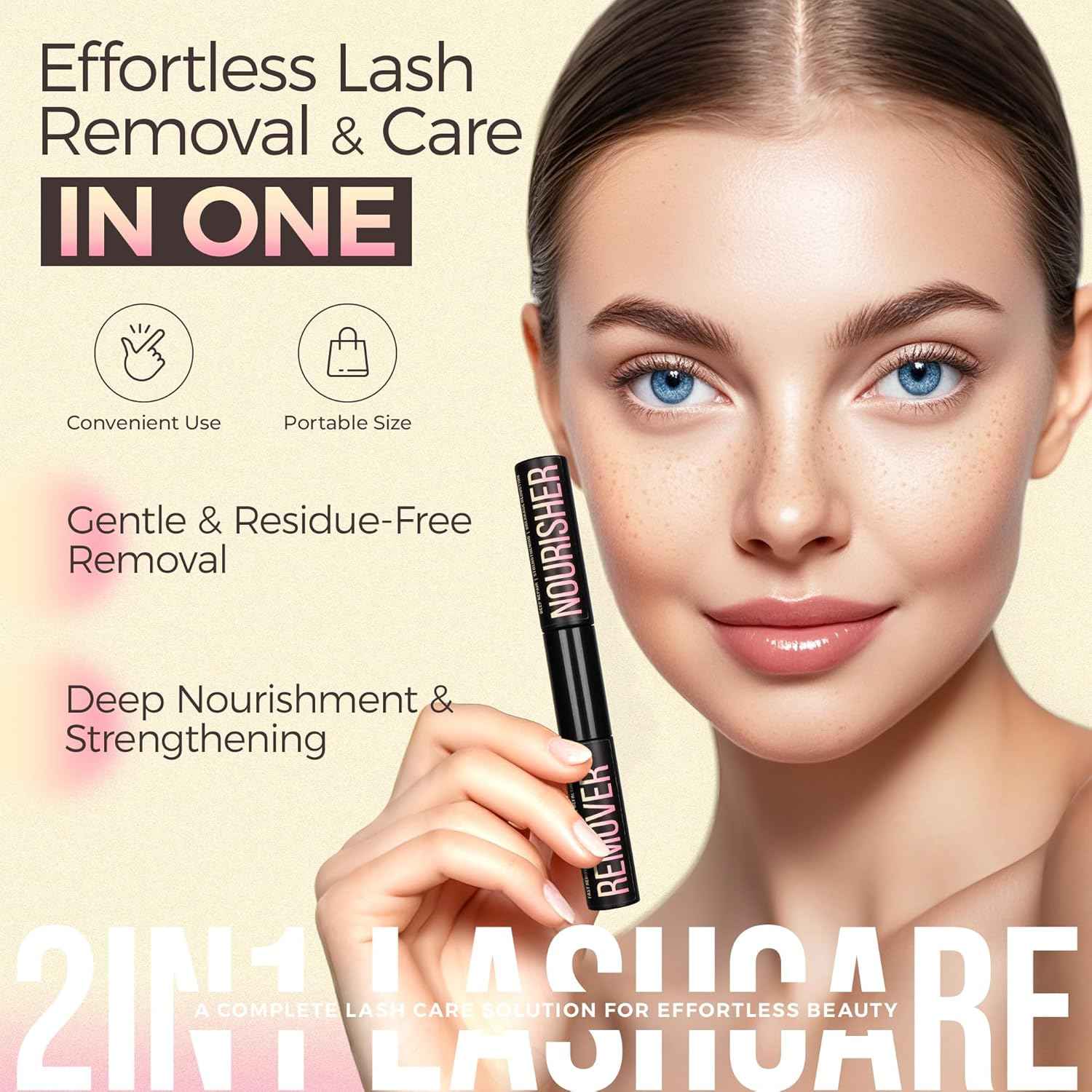 LASHVIEW Cluster Lash Remover&Lash Serum DIY Eyelash Extension Remover and Organic Castor Oil Eyelash Treatment and Conditioner Self Use at Home - Lashview Lashes