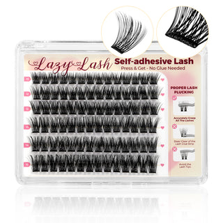 Lashview Self adhesive DIY Lash Extentions with Black Glue Band Easy to Apply