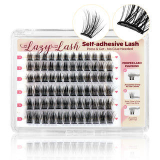 Lashview Self adhesive DIY Lash Extentions with Black Glue Band Easy to Apply