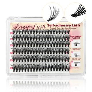 Lashview Self adhesive DIY Lash Extentions with Black Glue Band Easy to Apply