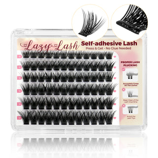 Lashview Self adhesive DIY Lash Extentions with Black Glue Band Easy to Apply