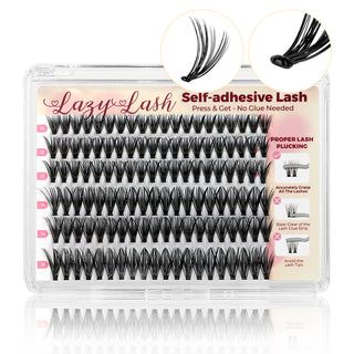 Lashview Self adhesive DIY Lash Extentions with Black Glue Band Easy to Apply